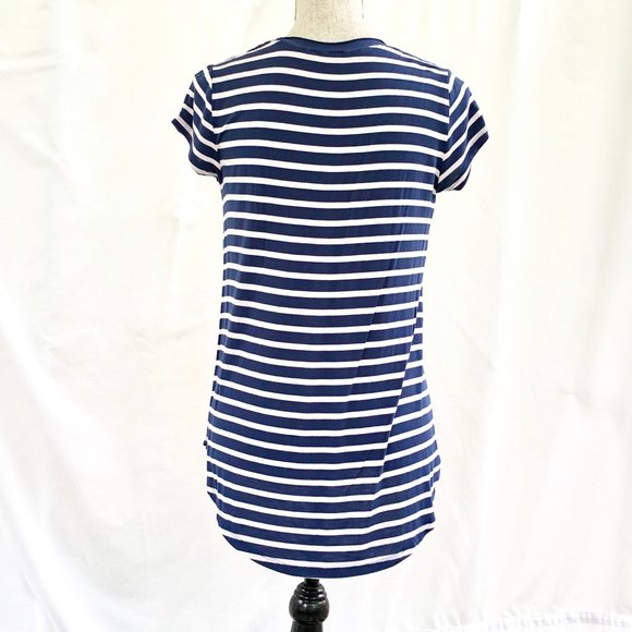 3/$25 Navy Striped V-Neck Top - Picture 2 of 4